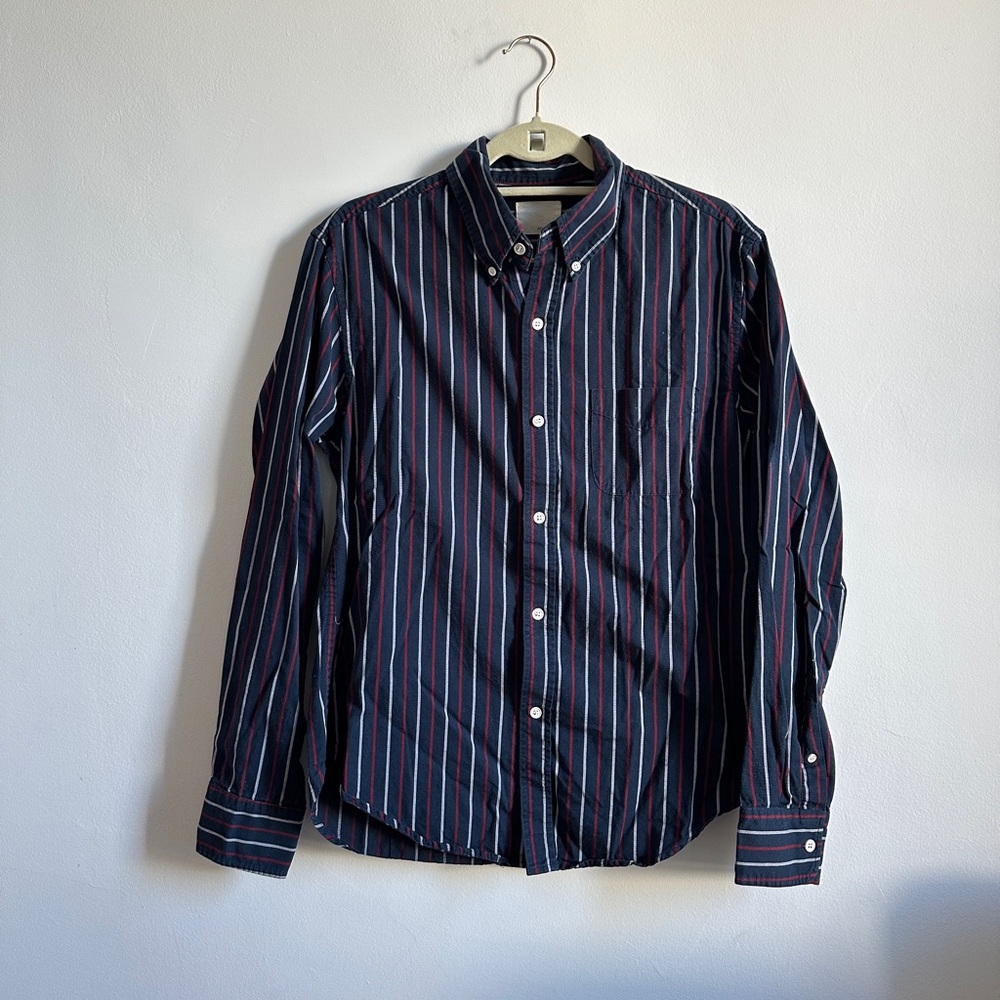 Band Of Outsiders Navy and Red Striped Men’s Button down work Shirt